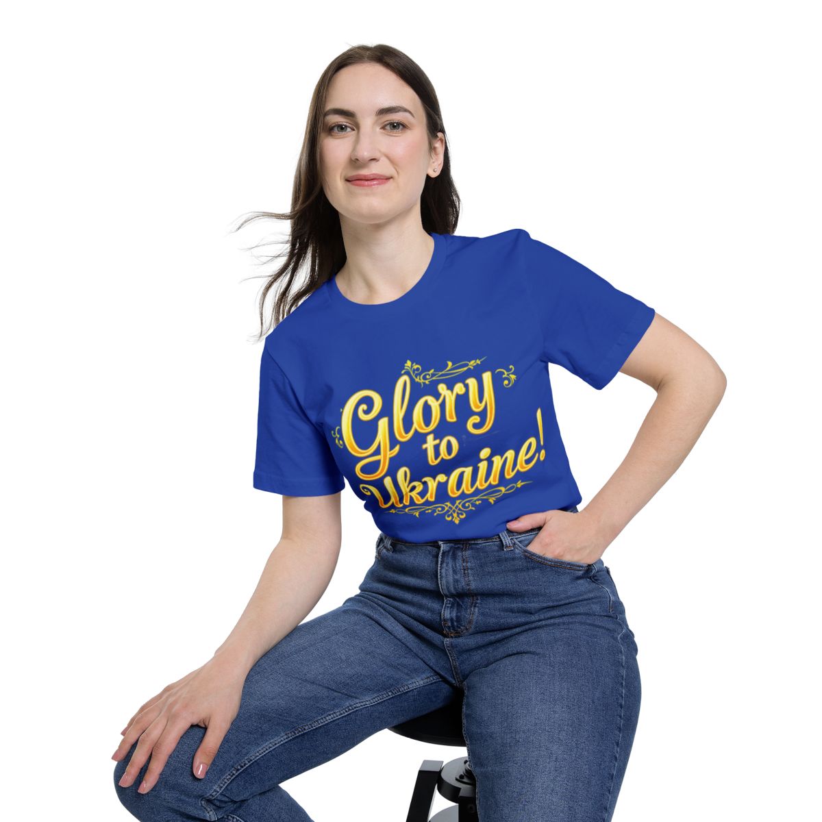 Color: True Royal | Size: XS | Product: Ukrainian Flag Patriotic T-Shirt | Category: Unisex