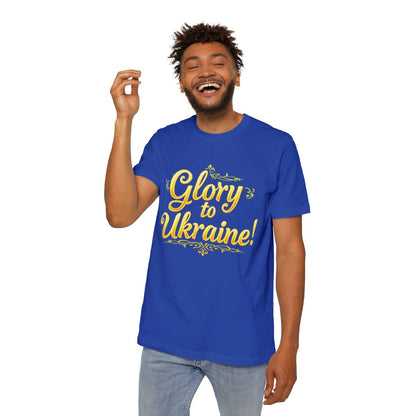 Color: True Royal | Size: XS | Product: Ukrainian Flag Patriotic T-Shirt | Category: Unisex