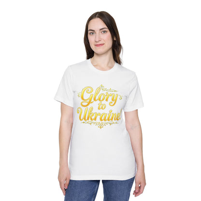 Color: White | Size: XS | Product: Ukrainian Flag Patriotic T-Shirt | Category: Unisex