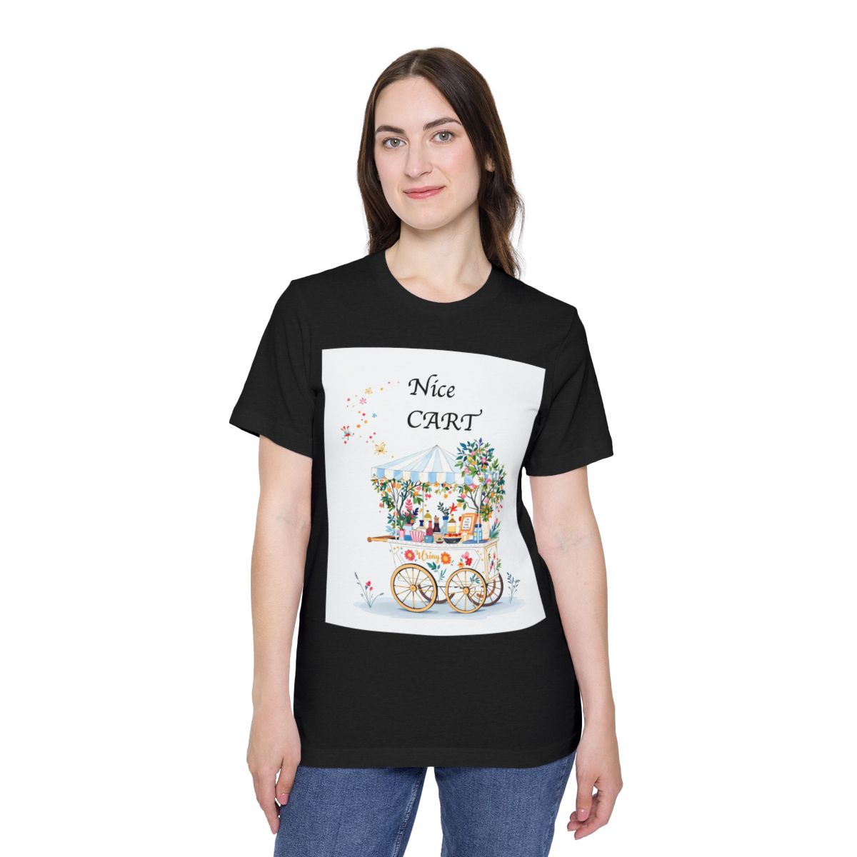 Color: Solid Black Blend | Size: XS | Product: Vintage Cart Artistic T-Shirt | Category: Unisex