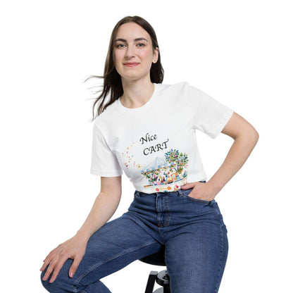 Color: White | Size: XS | Product: Vintage Cart Artistic T-Shirt | Category: Unisex