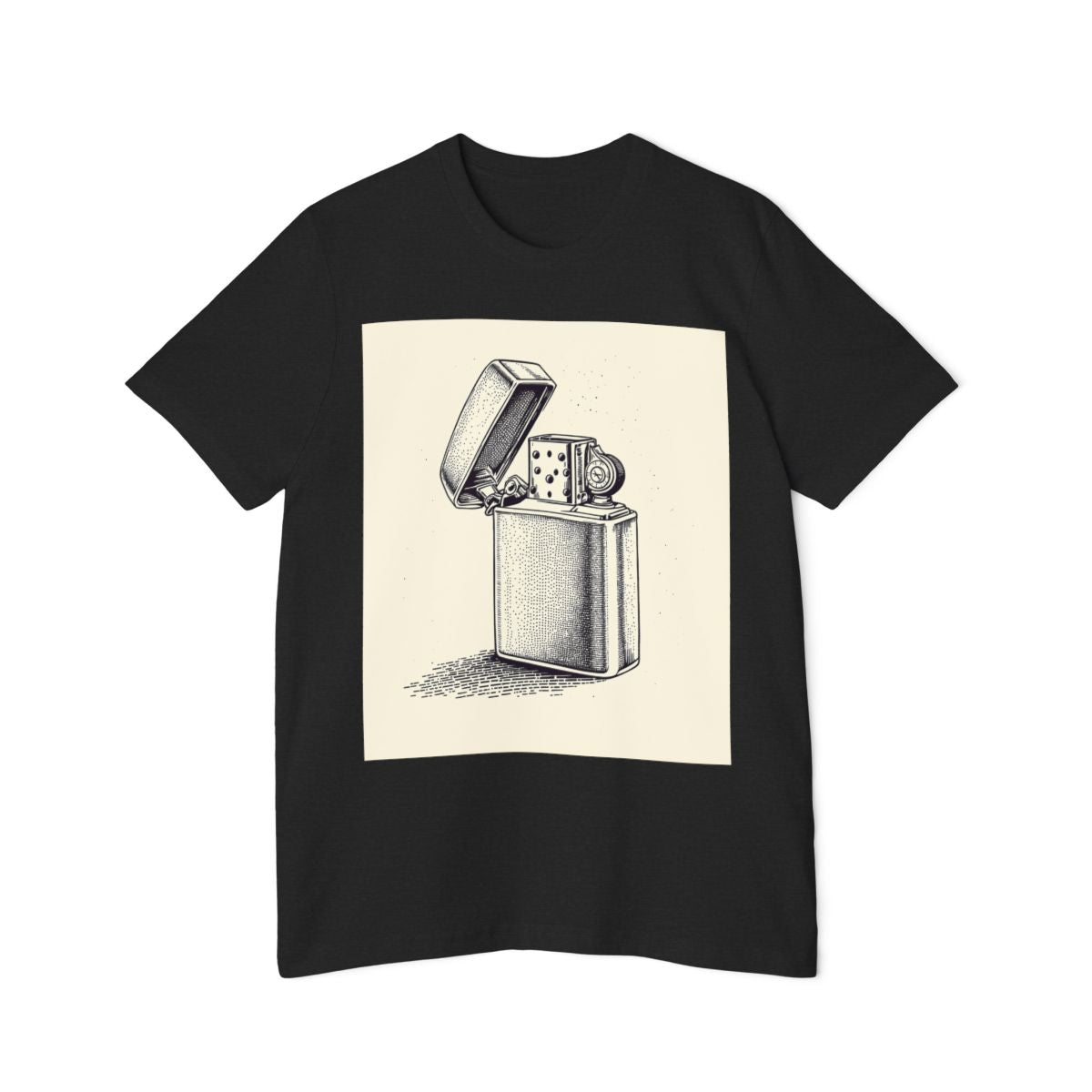 Color: Solid Black Blend | Vintage Metal Lighter Stipple T-Shirt