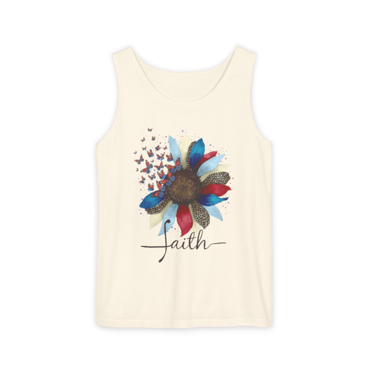 Color: Ivory | Size: S | Product: Watercolor July 4 Celebration Tanktop | Category: Unisex
