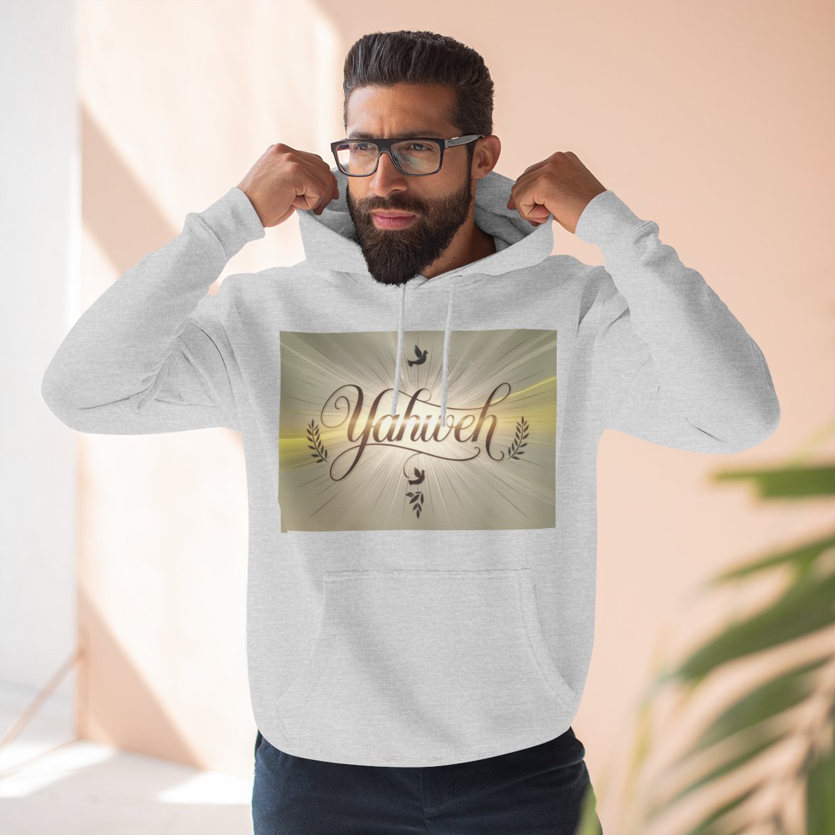 Color: Heather Grey | Size: S | Product: Yahweh Spiritual Style Hoodie | Category: Unisex