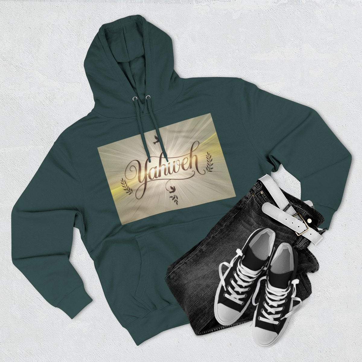 Color: Sports Green | Size: S | Product: Yahweh Spiritual Style Hoodie | Category: Unisex